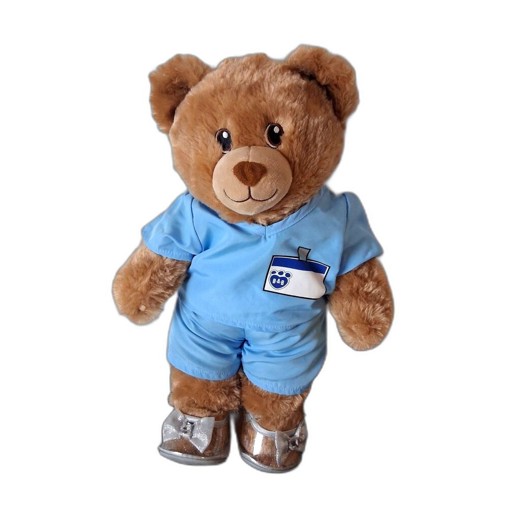 Build A Bear Plush With Nurse Doctor Scrubs Hospital Worker and Clear Heel Shoes
